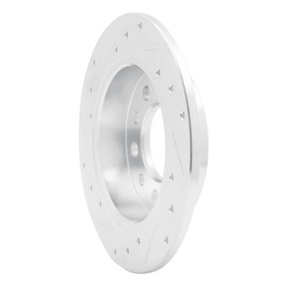 R1 03-08 Hyundai TIBURON Rear Right Drilled & Slotted Silver Brake Rotor