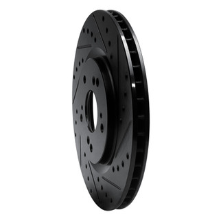 R1 97-05 Acura NSX Rear Right Drilled & Slotted Black Brake Rotor