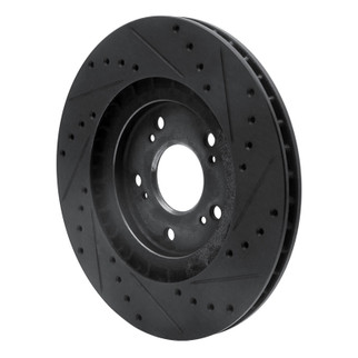 R1 97-05 Acura NSX Rear Left Drilled & Slotted Black Brake Rotor