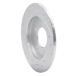 R1 17-25 Hyundai Elantra Rear Right Drilled & Slotted Silver Brake Rotor