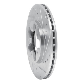 R1 84-89 Nissan 300ZX Front Right Drilled & Slotted Silver Brake Rotor