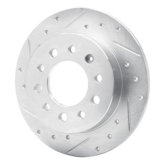 R1 03-08 Hyundai TIBURON Rear Left Drilled & Slotted Silver Brake Rotor