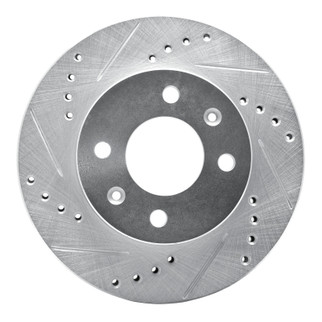 R1 03-06 Dodge Verna (Mexico) Front Left Drilled & Slotted Silver Brake Rotor