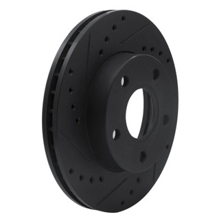 R1 88-89 Merkur SCORPIO Front Right Drilled & Slotted Black Brake Rotor