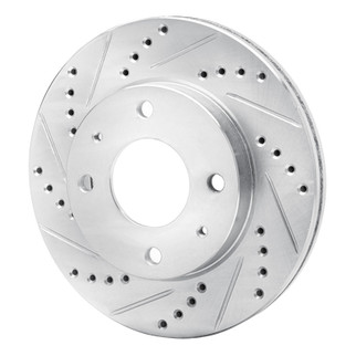 R1 01-03 Hyundai SONATA Front Left Drilled & Slotted Silver Brake Rotor