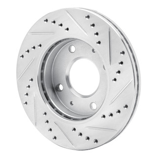 R1 01-03 Hyundai SONATA Front Left Drilled & Slotted Silver Brake Rotor