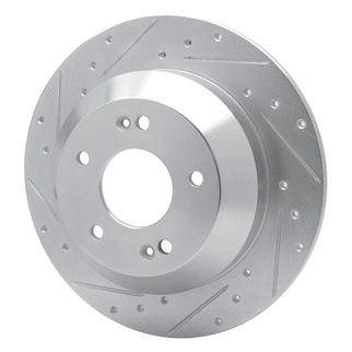 R1 15-20 Kia SORENTO Rear Left Drilled & Slotted Silver Brake Rotor