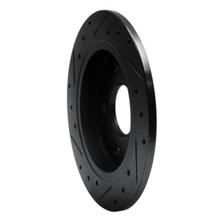 R1 88-89 Merkur SCORPIO Rear Right Drilled & Slotted Black Brake Rotor
