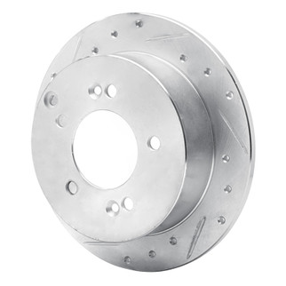 R1 01-10 Hyundai XG350 Rear Left Drilled & Slotted Silver Brake Rotor