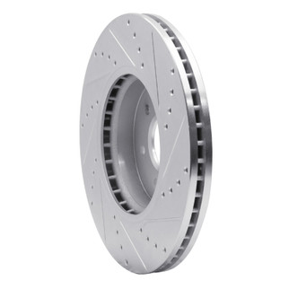 R1 09-10 Kia BORREGO Front Left Drilled & Slotted Silver Brake Rotor