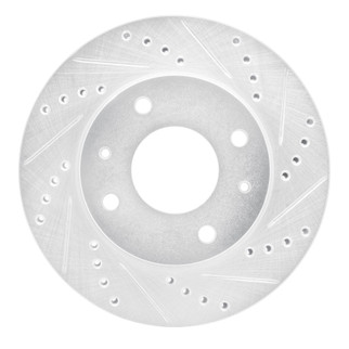 R1 01-03 Hyundai SONATA Front Right Drilled & Slotted Silver Brake Rotor