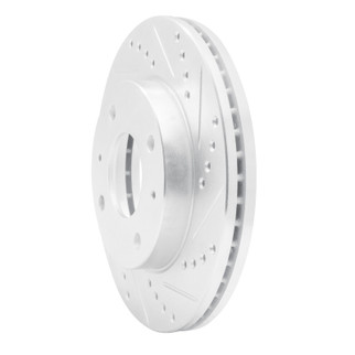 R1 01-03 Hyundai SONATA Front Right Drilled & Slotted Silver Brake Rotor