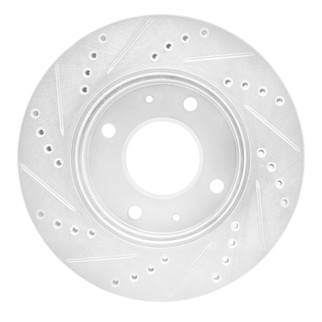 R1 01-03 Hyundai SONATA Front Right Drilled & Slotted Silver Brake Rotor