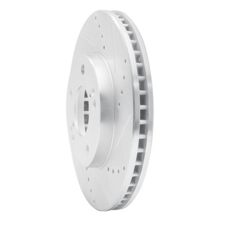 R1 01-03 Hyundai XG350 Front Right Drilled & Slotted Silver Brake Rotor