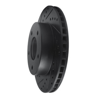 R1 75-79 Ford LTD Right Rear Drilled & Slotted Black Brake Rotor