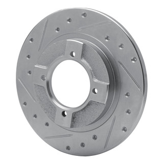 R1 82-86 Nissan Pulsar NX Front Left Drilled & Slotted Silver Brake Rotor