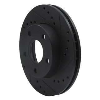 R1 88-89 Merkur SCORPIO Front Left Drilled & Slotted Black Brake Rotor