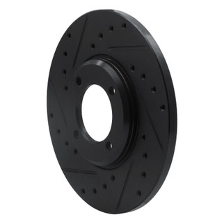 R1 63-86 Ford Cortina Front Left Drilled & Slotted Black Brake Rotor