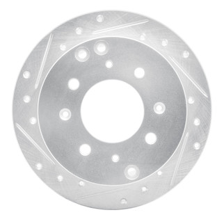 R1 99-06 Hyundai SONATA Rear Left Drilled & Slotted Silver Brake Rotor