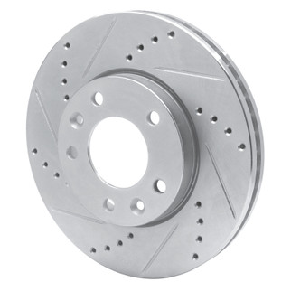 R1 03-05 Kia SEDONA Front Left Drilled & Slotted Silver Brake Rotor