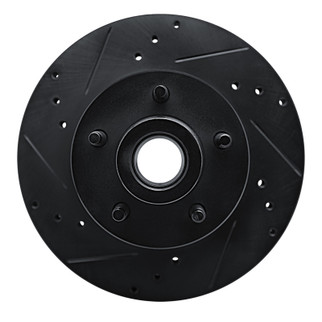 R1 90-91 Ford LTD Crown Victoria Front Left Drilled & Slotted Black Brake Rotor
