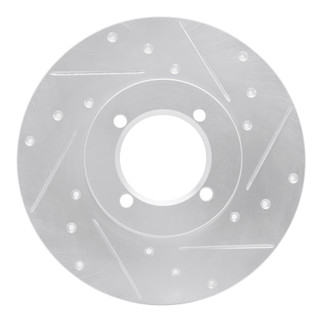 R1 80-83 Nissan 200SX Front Right Drilled & Slotted Silver Brake Rotor