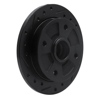 R1 87-94 Mazda 323 Rear Left Drilled & Slotted Black Brake Rotor