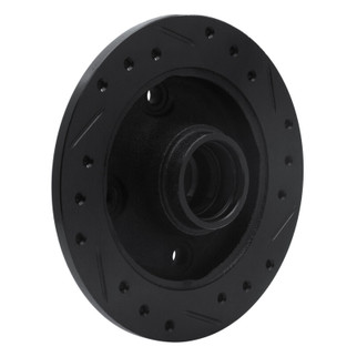 R1 87-94 Mazda 323 Rear Left Drilled & Slotted Black Brake Rotor