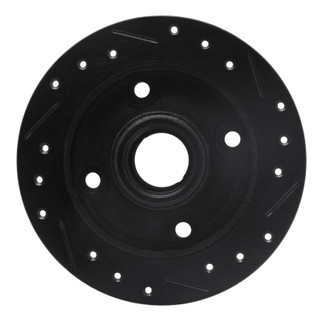 R1 87-94 Mazda 323 Rear Left Drilled & Slotted Black Brake Rotor