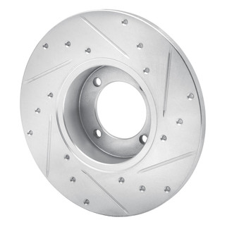 R1 80-83 Nissan 200SX Front Left Drilled & Slotted Silver Brake Rotor