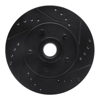 R1 84-87 Lincoln CONTINENTAL Front Right Drilled & Slotted Black Brake Rotor