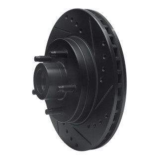 R1 84-87 Lincoln CONTINENTAL Front Right Drilled & Slotted Black Brake Rotor