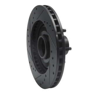 R1 84-87 Lincoln CONTINENTAL Front Right Drilled & Slotted Black Brake Rotor