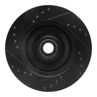 R1 84-87 Lincoln CONTINENTAL Front Right Drilled & Slotted Black Brake Rotor
