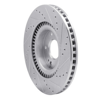 R1 11-25 Hyundai TUCSON Front Left Drilled & Slotted Silver Brake Rotor