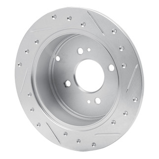 R1 06-12 Dodge Attitude (Mexico) Rear Left Drilled & Slotted Silver Brake Rotor