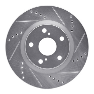 R1 79-81 American Motors CONCORD Front Right Drilled & Slotted Silver Brake Rotor