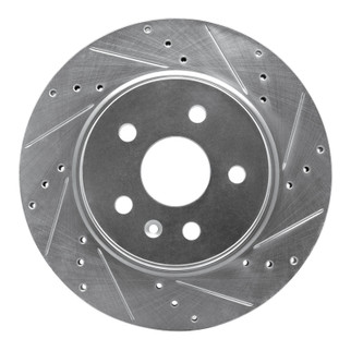 R1 10-25 Buick Regal Rear Right Drilled & Slotted Silver Brake Rotor