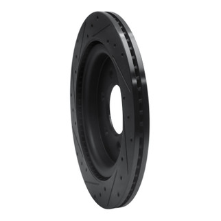 R1 21-25 Ford F-150 RWD Rear Right Drilled & Slotted Black Brake Rotor