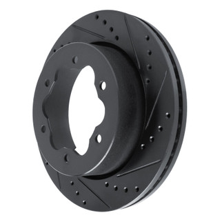 R1 20-25 Ford Transit-350 HD/DRW Rear Right Drilled & Slotted Black Brake Rotor