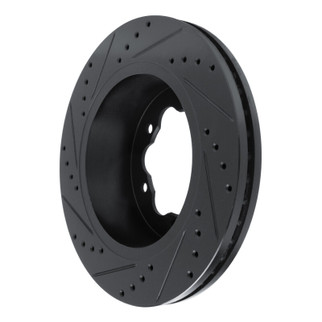 R1 20-25 Ford Transit-350 HD/DRW Rear Right Drilled & Slotted Black Brake Rotor