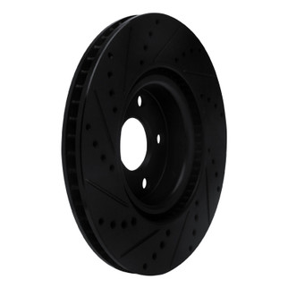 R1 20-25 Ford BRONCO Sport Front Left Drilled & Slotted Black Brake Rotor