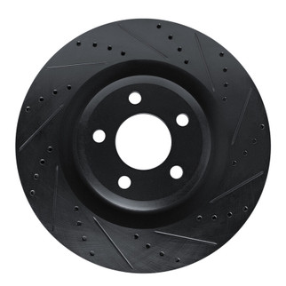 R1 20-25 Ford Explorer Front Right Drilled & Slotted Black Brake Rotor