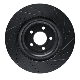 R1 20-25 Ford Explorer Front Left Drilled & Slotted Black Brake Rotor