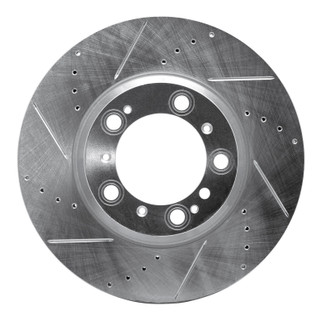 R1 99-23 Porsche 911 Left Rear Drilled & Slotted Silver Brake Rotor
