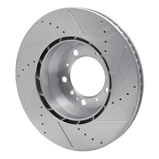 R1 99-23 Porsche 911 Left Rear Drilled & Slotted Silver Brake Rotor