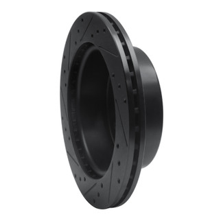 R1 19-25 Ford BRONCO Rear Right Drilled & Slotted Black Brake Rotor