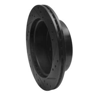 R1 19-25 Ford BRONCO Rear Left Drilled & Slotted Black Brake Rotor