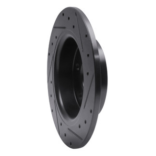 R1 18-23 Ford Transit CONNECT Rear Left Drilled & Slotted Black Brake Rotor