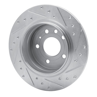 R1 99-10 Saab 9-5 Rear Left Drilled & Slotted Silver Brake Rotor